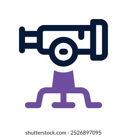 Teleskopsymbol. Vektorsymbol mit zwei Tönen für Ihre Website, Ihr Handy, Ihre Präsentation und Ihr Logo-Design.
