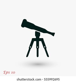 Telescope icon vector, flat design best vector icon