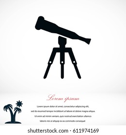 Telescope icon vector, flat design best vector icon