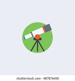 Telescope icon vector, flat illustration,