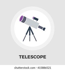 Telescope icon vector. Flat icon isolated on the white background. Editable EPS file. Vector illustration.