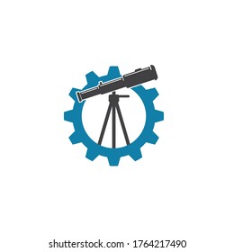 plantilla de diseño de ilustración de vector de icono de telescopio