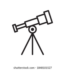 Diseño de iluminación de vectores de iconos de telescopio