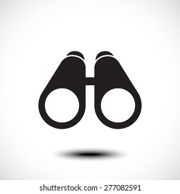 telescope icon.. Vector illustration flat design with long shadow