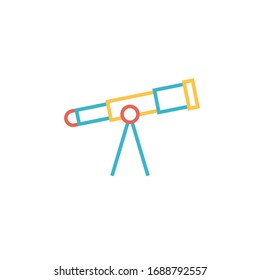 ilustración vectorial de icono del telescopio. estilo de color de línea de icono del telescopio