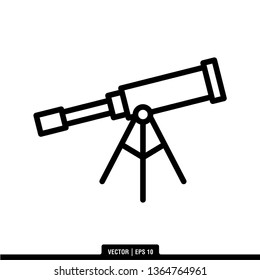 Telescope Icon Vector Illustration Logo Template