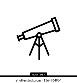 Telescope Icon Vector Illustration Logo Template