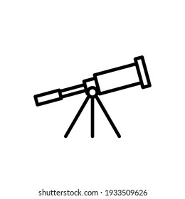 Plantilla de logotipo de ilustración de vector de icono del telescopio para muchos fines. Aislado sobre fondo blanco.