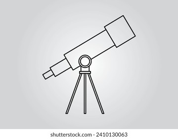 Plantilla de logotipo de ilustración de vector de icono del telescopio para muchos fines. Aislado sobre fondo gris