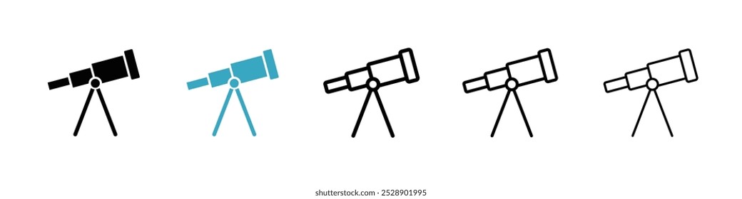 Conjunto de Ilustración vectorial de iconos de telescopio