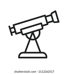 Imagen vectorial de icono del telescopio. También se puede usar para Fitness físico. Adecuado para aplicaciones móviles, aplicaciones web y medios impresos.