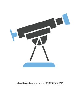 Imagen vectorial de icono del telescopio. También se puede usar en Espacio. Adecuado para aplicaciones móviles, aplicaciones web y medios impresos.