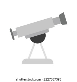Imagen vectorial de icono del telescopio. También se puede usar en Espacio. Adecuado para aplicaciones móviles, aplicaciones web y medios impresos.