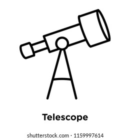 Telescope icon vector isolated on white background, Telescope transparent sign , line or linear sign, element design in outline style