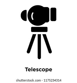 Telescope icon vector isolated on white background, logo concept of Telescope sign on transparent background, filled black symbol