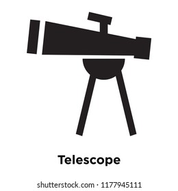 Telescope icon vector isolated on white background, logo concept of Telescope sign on transparent background, filled black symbol