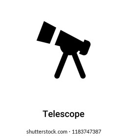 Telescope icon vector isolated on white background, logo concept of Telescope sign on transparent background, filled black symbol