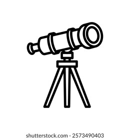 telescope icon vector, line style icon