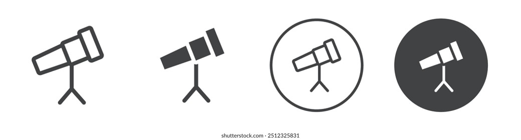Esquema del logotipo del Vector del icono del telescopio