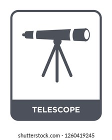 telescope icon vector on white background, telescope trendy filled icons from Education collection, telescope simple element illustration