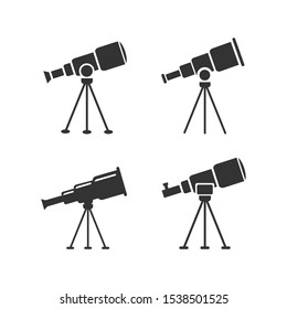 Telescope Icon vector sign isolated for graphic and web design. Telescope symbol template color editable on white background.