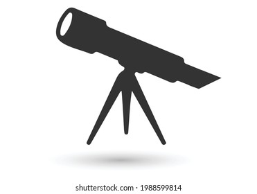 Telescope icon vector, solid illustration, pictogram isolated on white