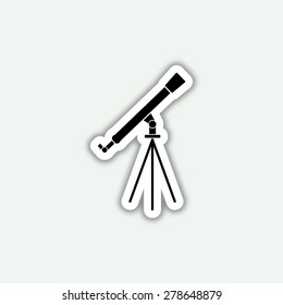telescope icon - vector sticker