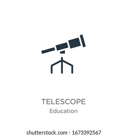 Telescope icon vector. Trendy flat telescope icon from education collection isolated on white background. Vector illustration can be used for web and mobile graphic design, logo, eps10