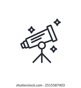 Telescope icon. vector.Editable stroke.linear style sign for use web design,logo.Symbol illustration.