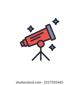 Teleskopsymbol. vector.Editable stroke.linear style Zeichen zur Verwendung Web-Design, logo.Symbol-Illustration.