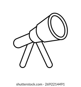 Icono de telescopio con fondo blanco Vector Ilustración de stock