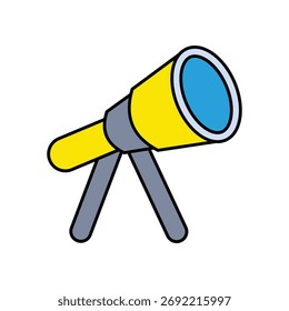 Icono de telescopio con fondo blanco Vector Ilustración de stock