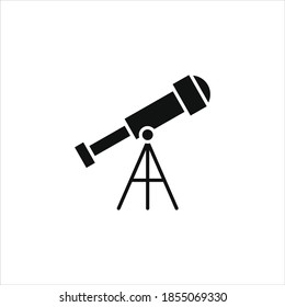 Teleskop-Symbol für Ihre Website, Ihr Logo, Ihre App, Benutzeroberfläche, Produktdruck. Telescope Konzept flach Silhouette Vektorgrafik Symbol.