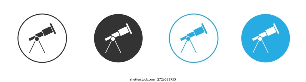 Iconos del telescopio, para el concepto móvil y el Diseño web. Ilustración vectorial. EPS10