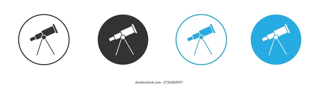 Iconos del telescopio, para el concepto móvil y el Diseño web. Ilustración vectorial. EPS10