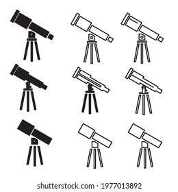 telescope icons set. telescope pack symbol vector elements for infographic web.