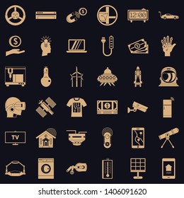 Telescope icons set. Simple style of 36 telescope vector icons for web for any design