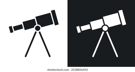 Iconos del telescopio. Vector de estilo sólido