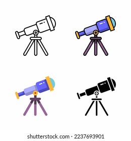 Iconos del telescopio para su uso en proyectos de diseño e ilustración.