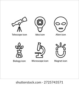 Telescope, Idea, Alien, Biology, Microscope, Magnet, icon
