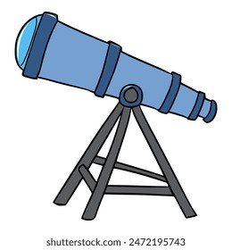 telescope illustration hand drawn isolated vector