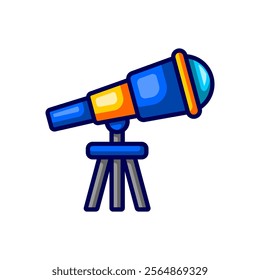 Telescope illustration isolated in white. Telescope icon. Vector telescope.