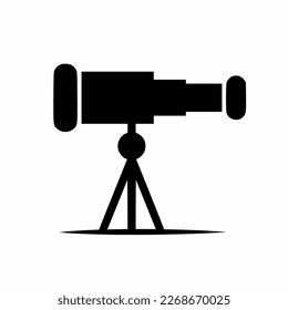 Telescope illustration with shadow. Stock vector illustration.