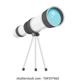 telescope isolated on white background flat design