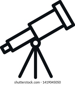 Telescope line flat vector icon for mobile application, button and website design. Illustration isolated on white background. EPS 10 design, logo, app, infographic.
