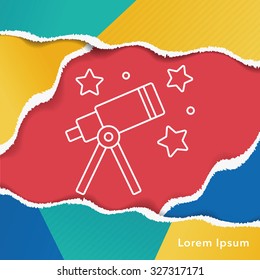 Telescope line icon