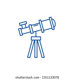 Telescope line icon concept. Telescope flat  vector symbol, sign, outline illustration.