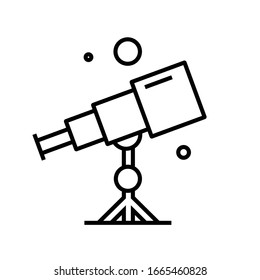 Telescope line icon, concept sign, outline vector illustration, linear symbol.