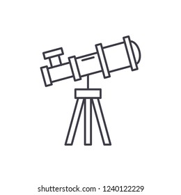 Telescope line icon concept. Telescope vector linear illustration, symbol, sign