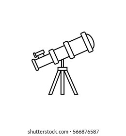 Telescope line icon, Education and astronomy element, spyglass and study stars vector graphics, a linear pattern on a white background, eps 10.
